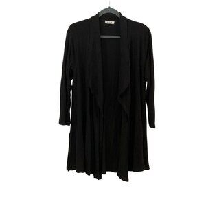Lna Women's Cut Out Sleeve Long Cardigan‎ in Black Size Medium Sweatshirt Casual